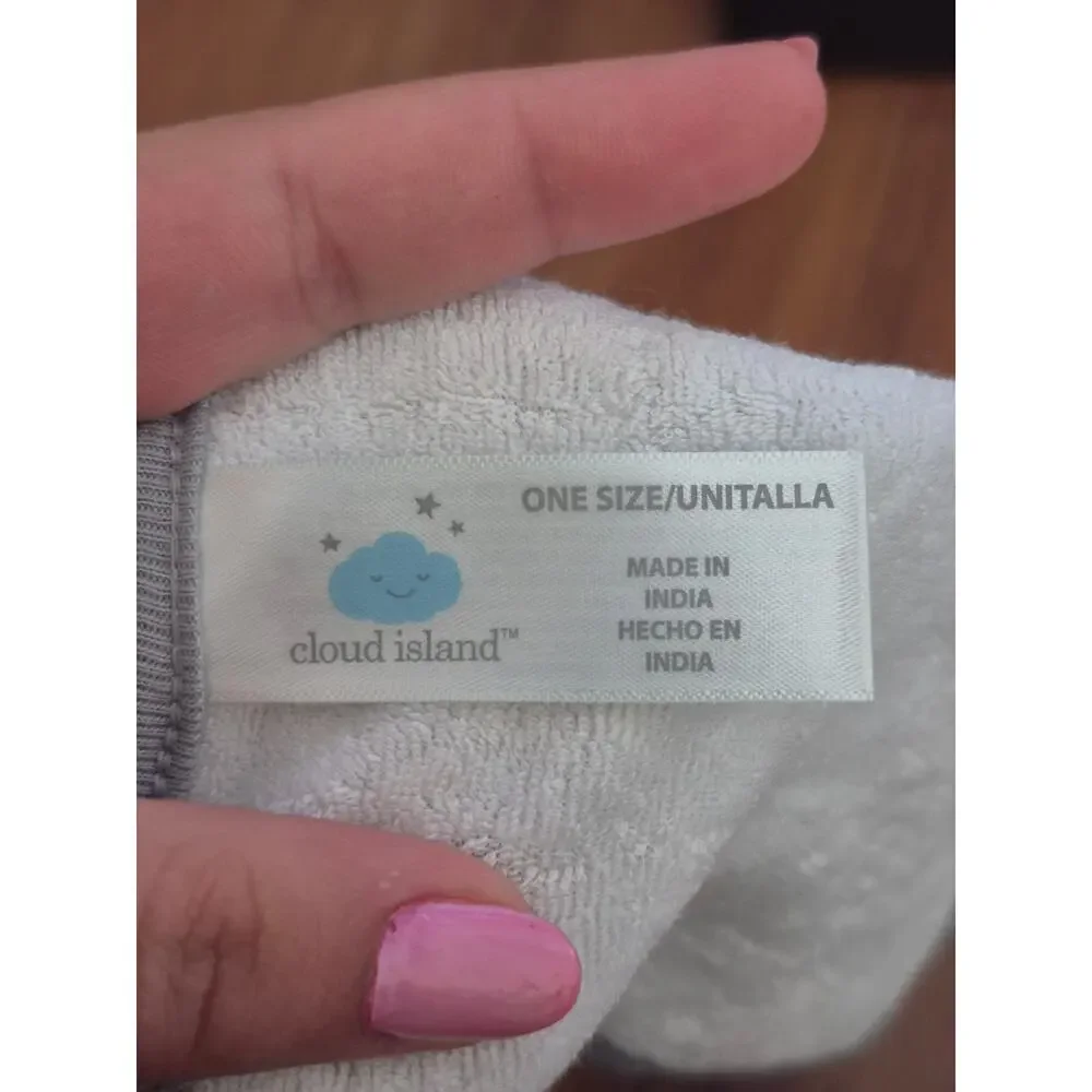 Cloud Island Gray Burping Cloth Baby Newborn One Size 100% Cotton Textured s1